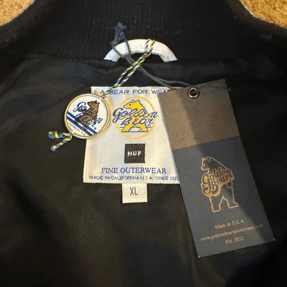 HUF X GOLDEN BEAR WOOL BLACK XL GOOD LUCK RARE